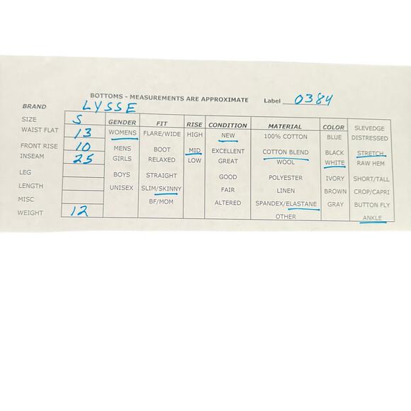 NWT Lysse White Scallop Hem Denim Cropped Pants Mid Rise Bofy Fit Womens Size S - Picture 11 of 11